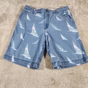 IZOD SALTWATER PRINTED SAILING BOATS SHORTS BLUE FADE MEN’S 34 #29